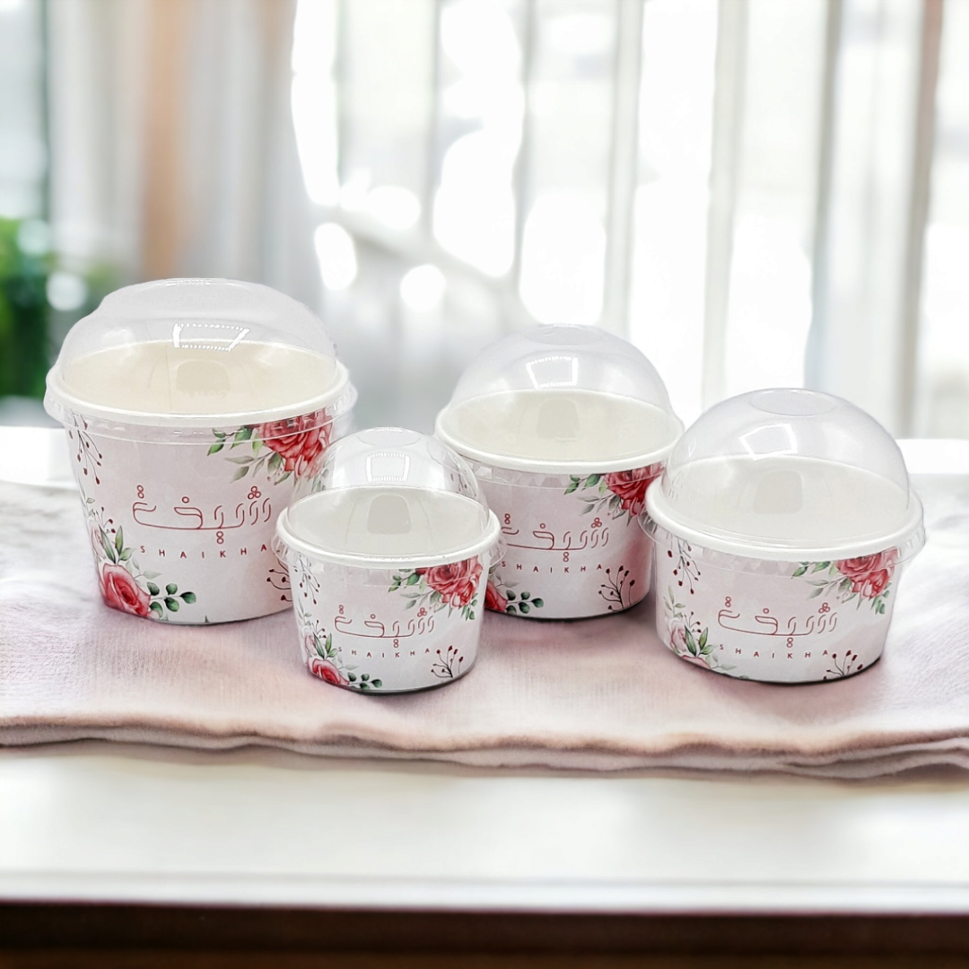 طاسات 6 اونس الصغير/ الملل الورقية Small Ice Cream 6 Oz Cups