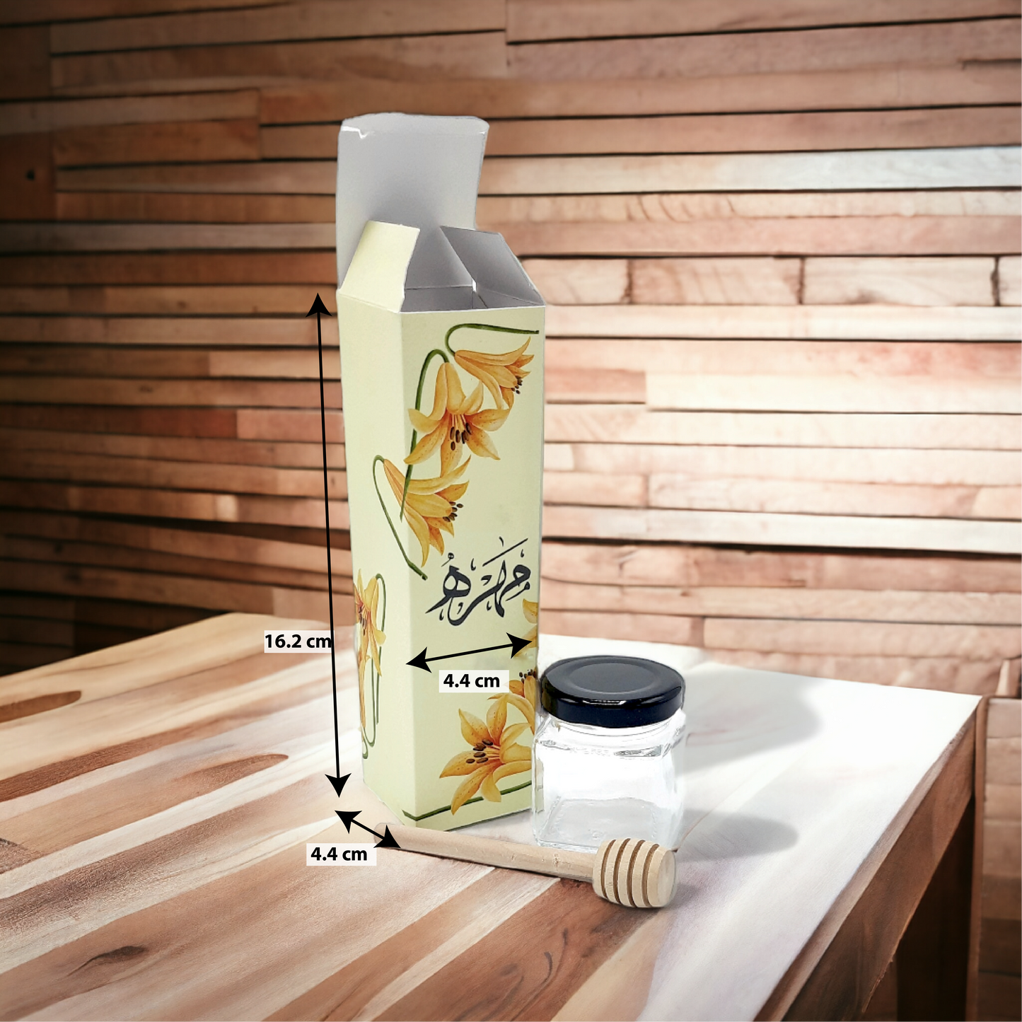 توزيعات ميني عسل ملعقة خشبية في بوكس Mini Honey Wooden Spoon in a Box