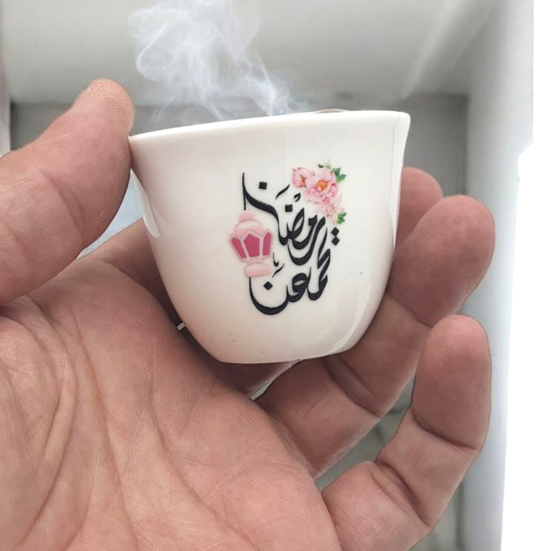 فنجان قهوة سيراميك مع الطباعة White Ceramic Cup for cahwa_Ramadan
