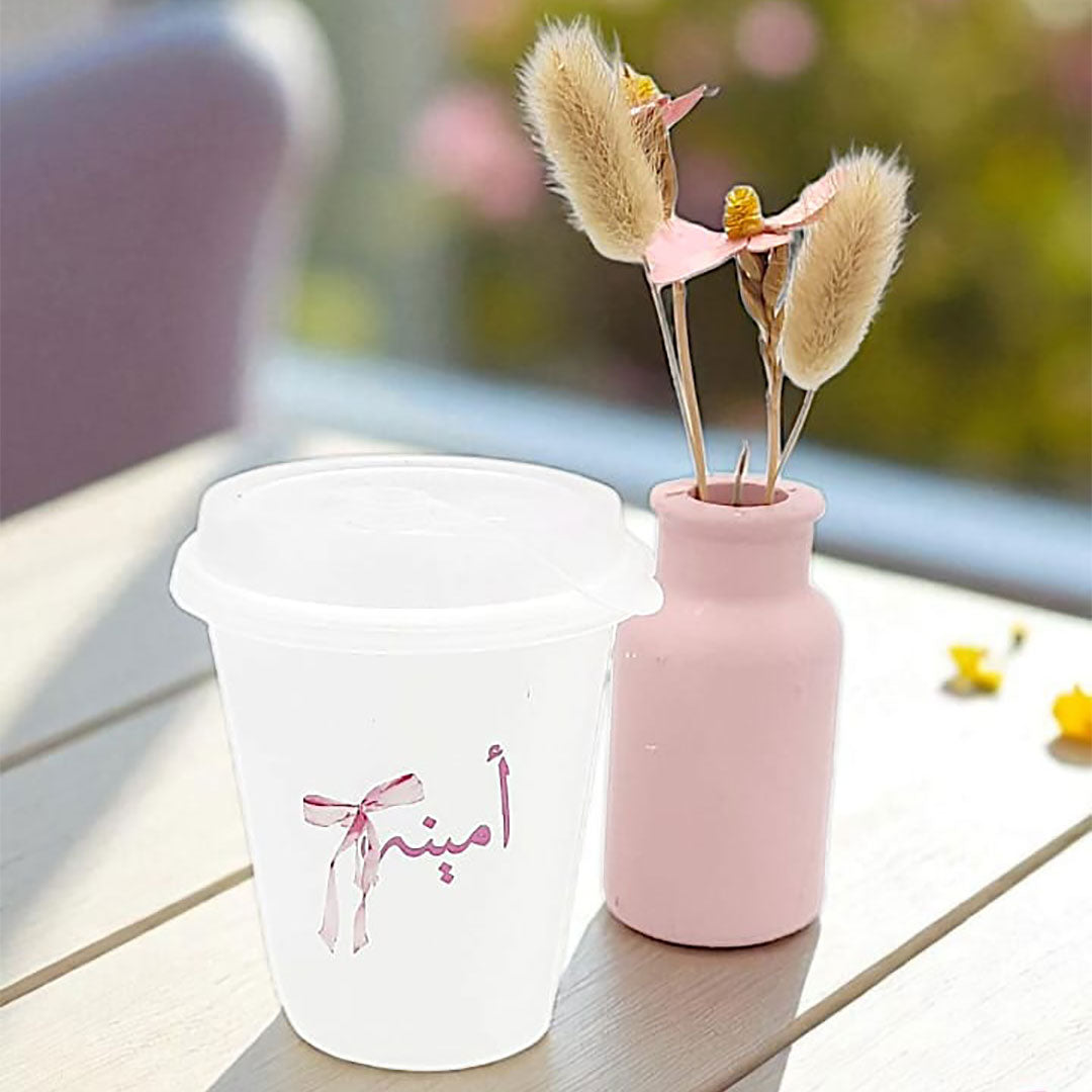 أكواب فروستيد 12 اونس -بلاستيكية شبه شفافة مع غطاء خاص  Frosted cups-Sleeve 12 Oz with special Lid