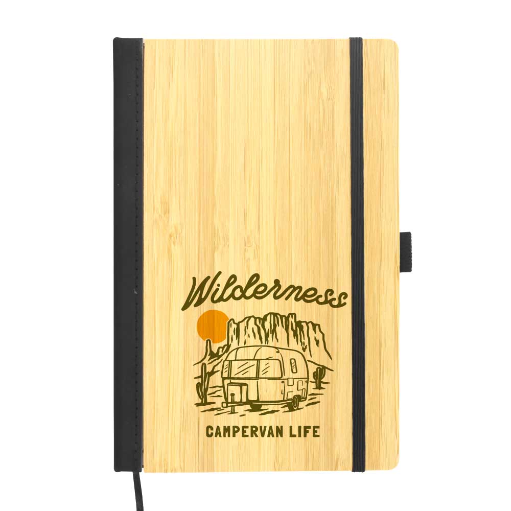 A5 size Bamboo Notebooks with Pen Loop & Page Marker