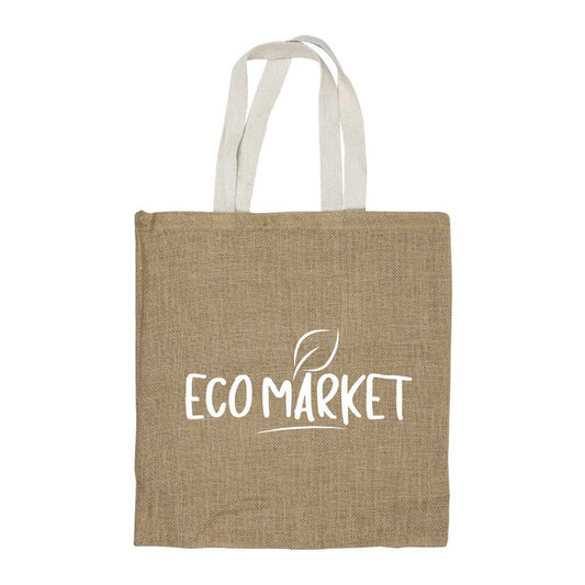 Jute Bags with White Handles, Long-lasting & Eco-friendly