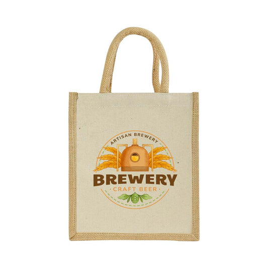 Laminated Cotton Bags with Natural Jute Gusset 10 Oz