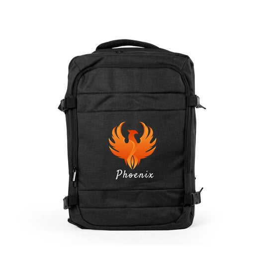 Travel Backpacks in Black Polyester Material