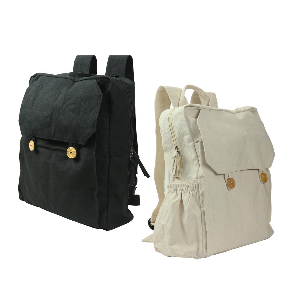 حقيبة ظهر قطنية بلون طبيعي Cotton Backpack Natural Color