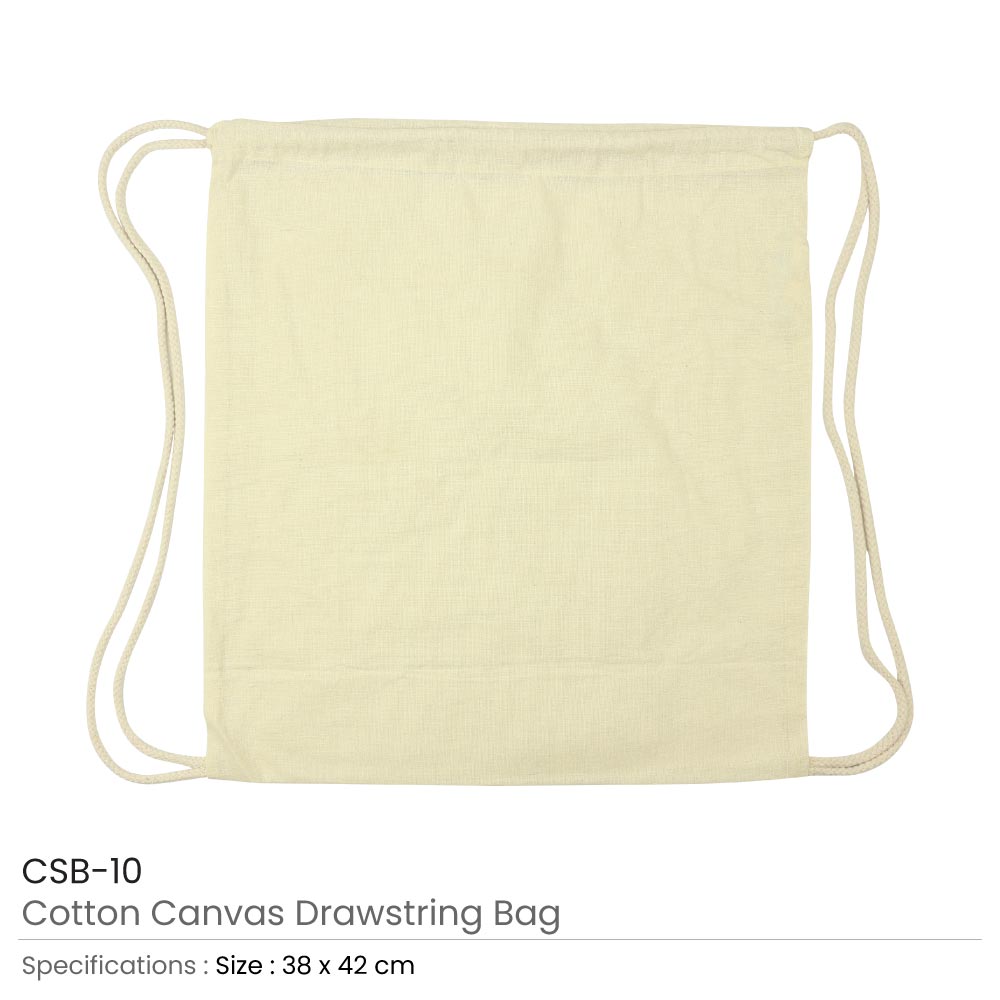 Cotton Canvas Drawstring Bags 145 GSM