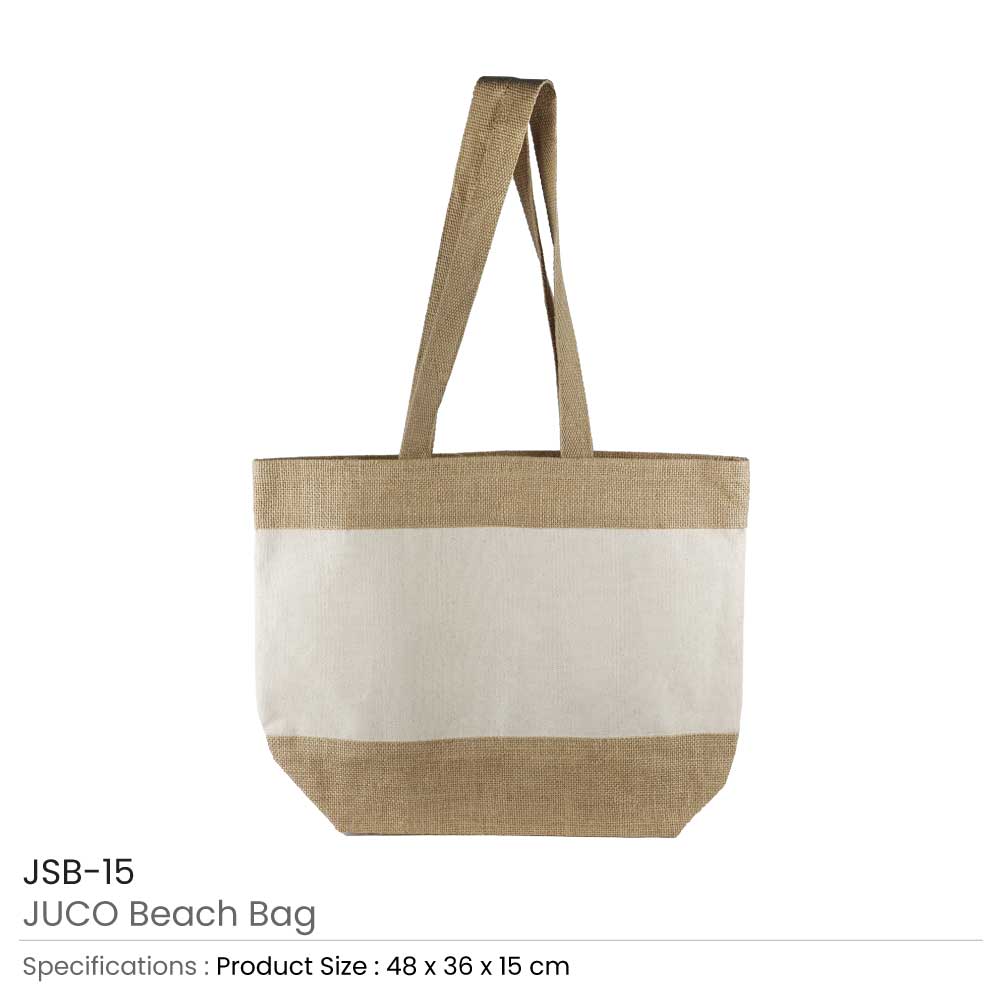 Laminated JUCO Beach Bags with Long Handles