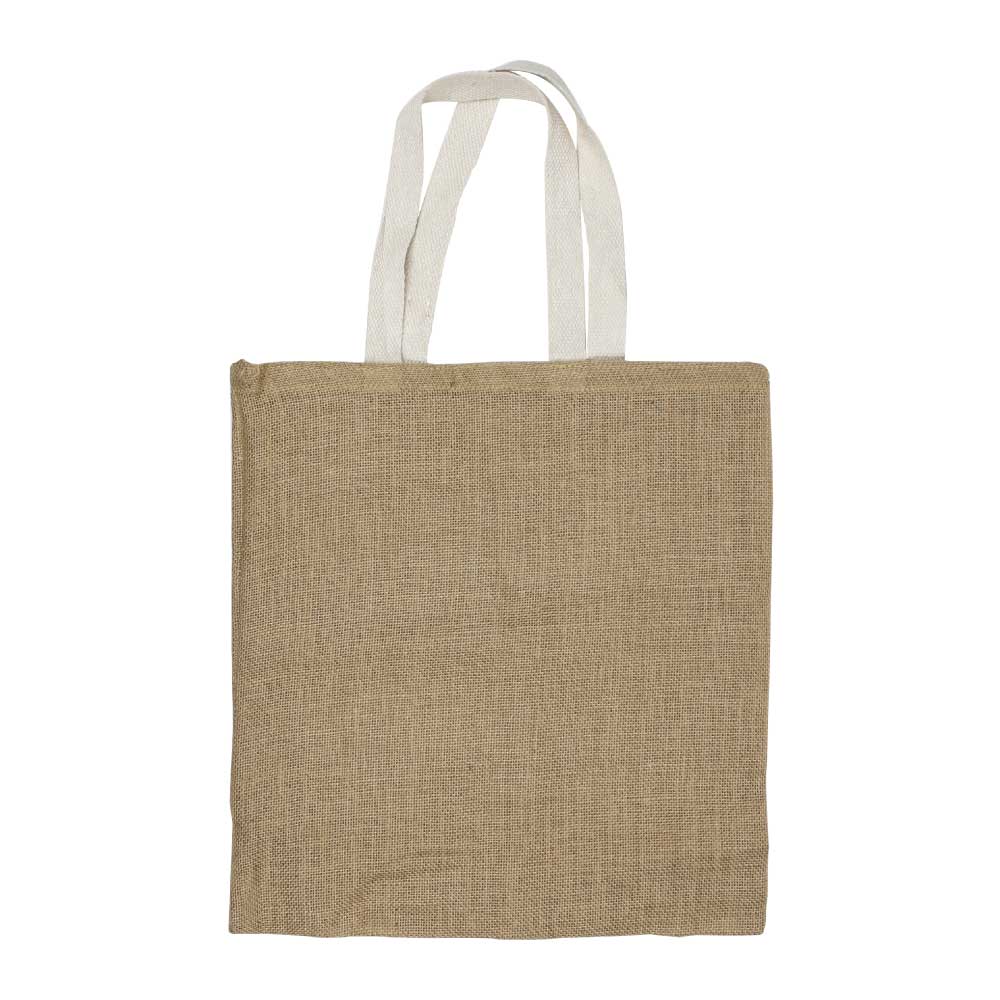 Jute Bags with White Handles, Long-lasting & Eco-friendly