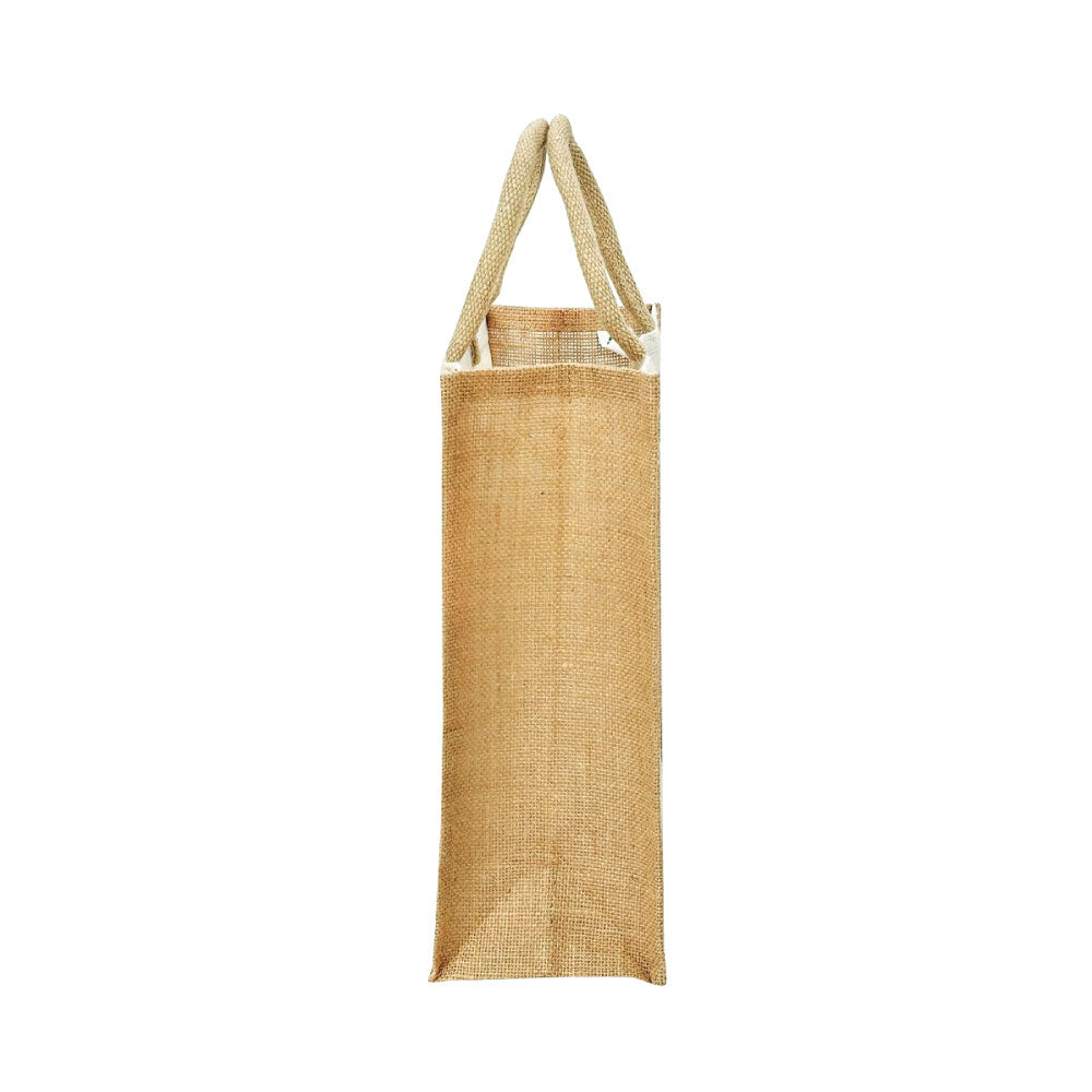 Laminated Cotton Bags with Natural Jute Gusset 10 Oz