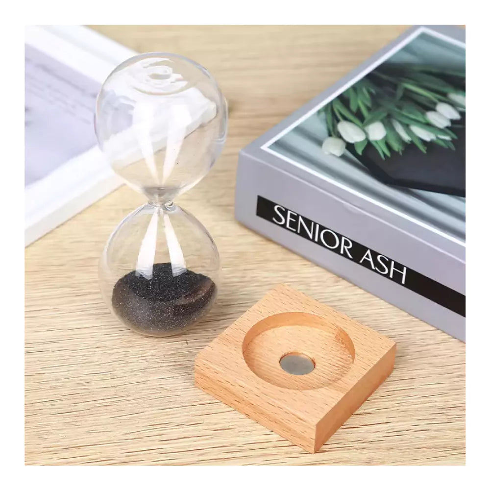 Magnetic Sand Timer with Wooden Base – 2 Minutes