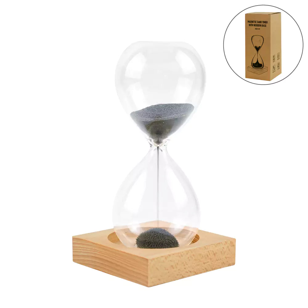 Magnetic Sand Timer with Wooden Base – 2 Minutes