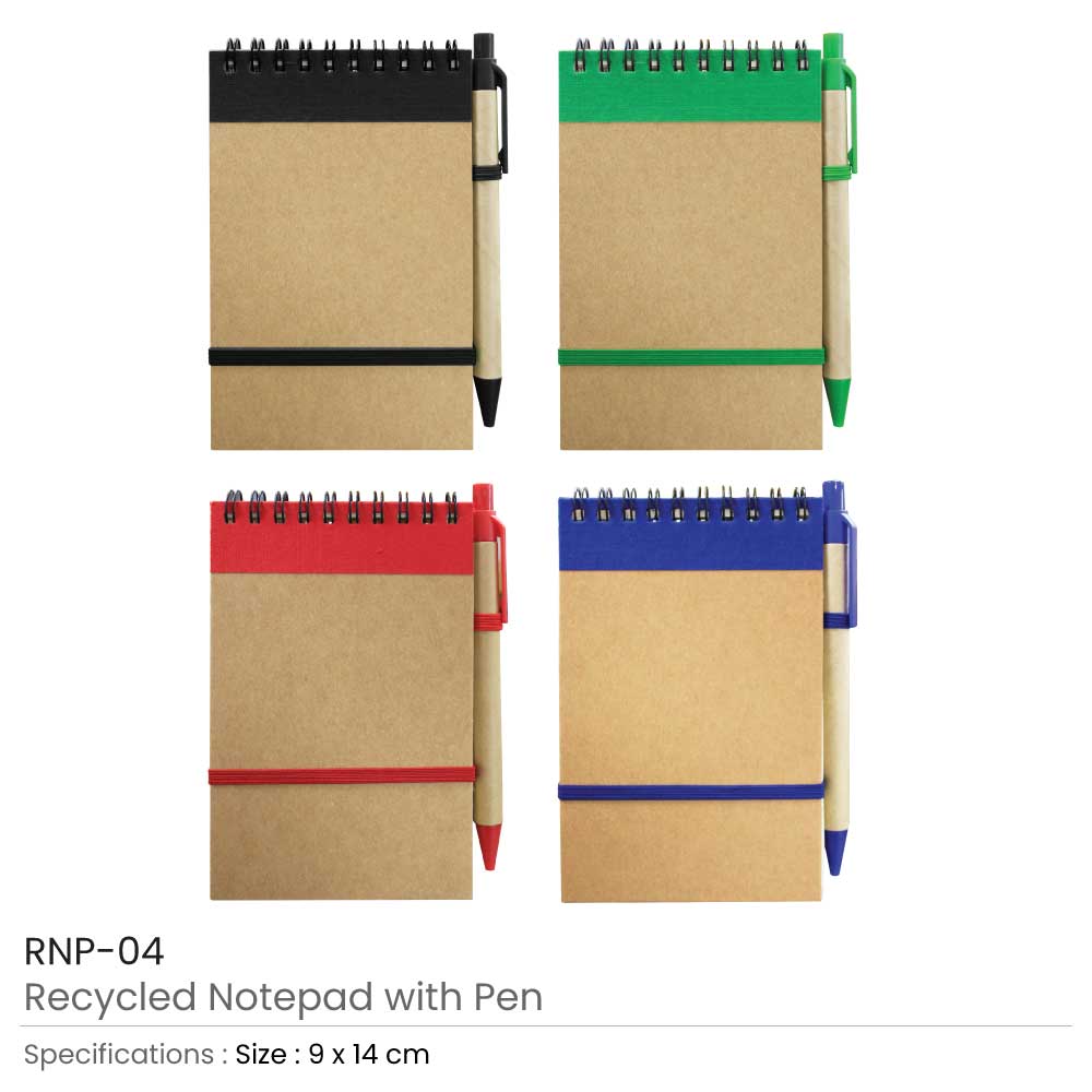 Recycled Notepads with Pen A6