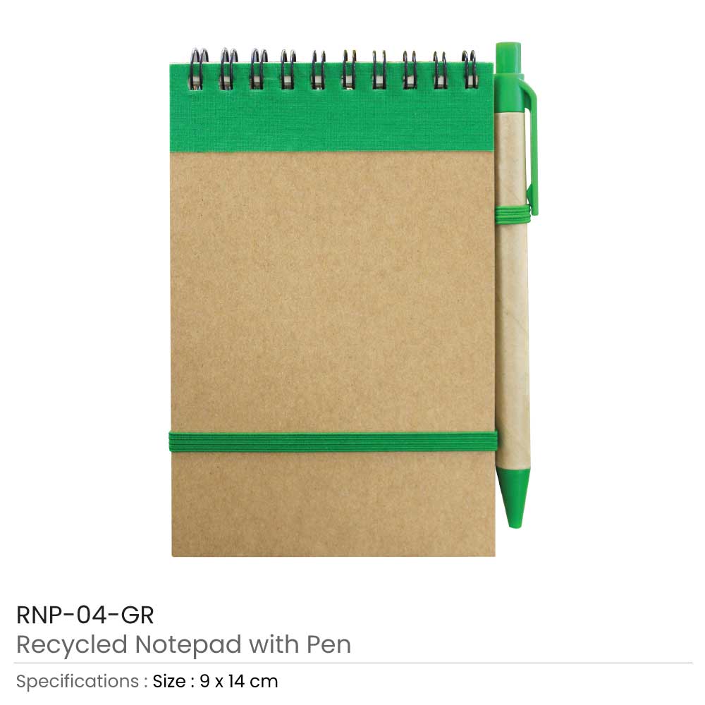 Recycled Notepads with Pen A6