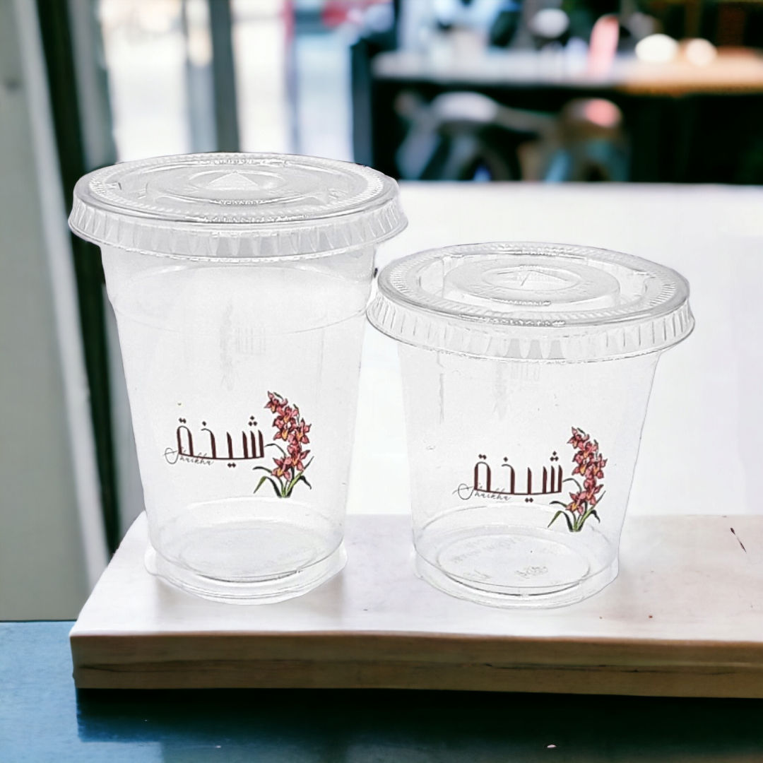 8oz أكواب بلاستيكية-الشفافة طباعة Plastic Cups -printing 8oz