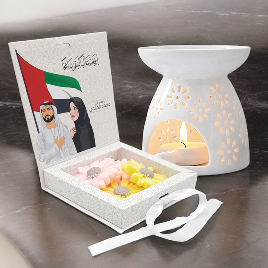 شموع صغيرة معطرة للتذويب 4 حبات شكل ورد في بوكس Aromatherapy Wax Melts 4pcs Flower Shape in Box