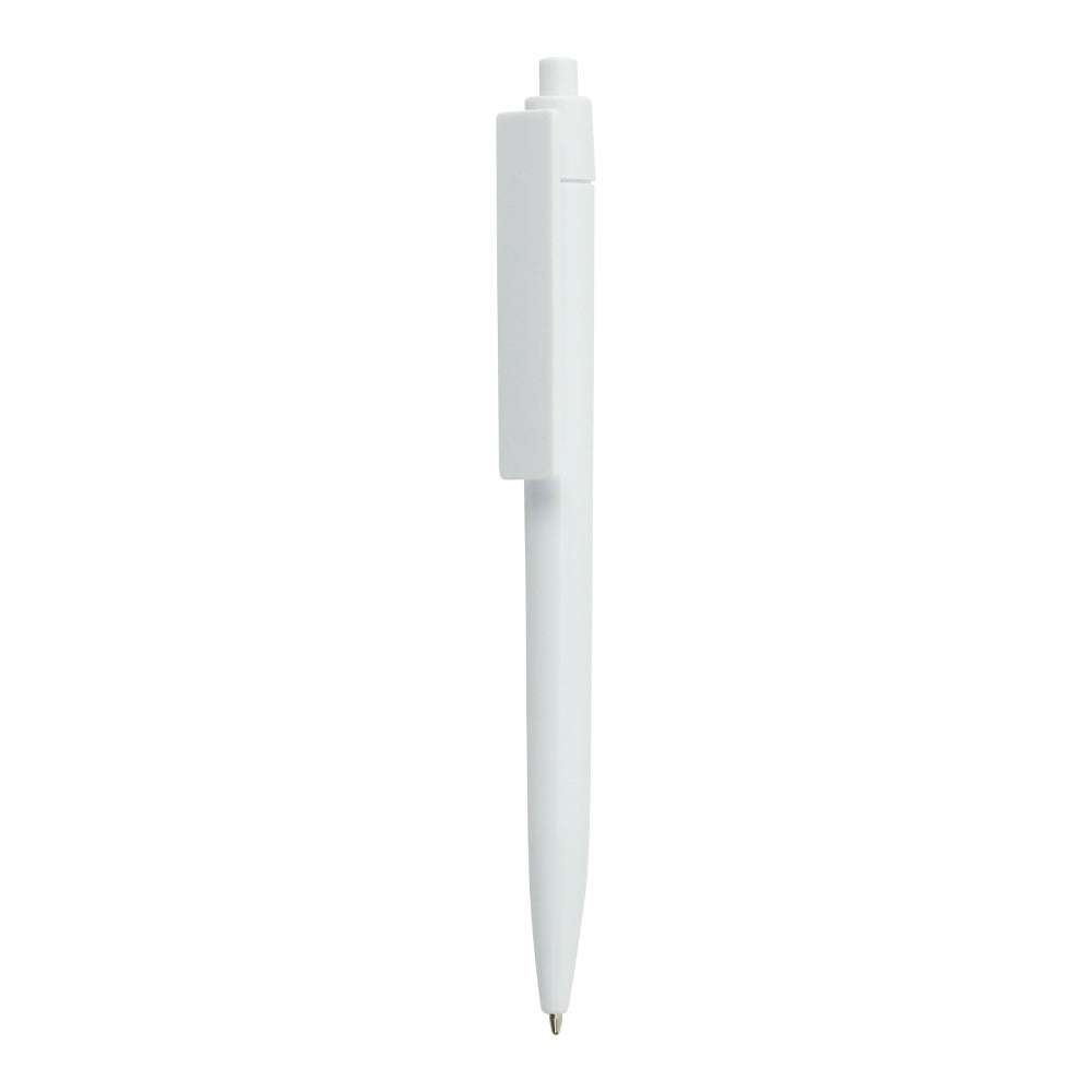 Plastic Pens White Color, Push Button, Wide Clip for Logo