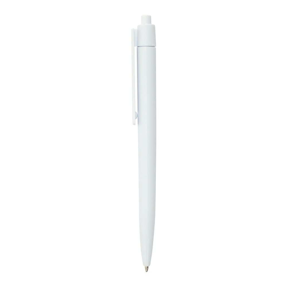 Plastic Pens White Color, Push Button, Wide Clip for Logo