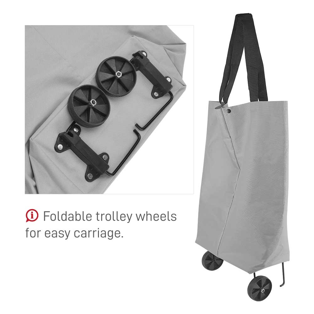 Portable Trolley Bags with Handles & Two Foldable Wheels