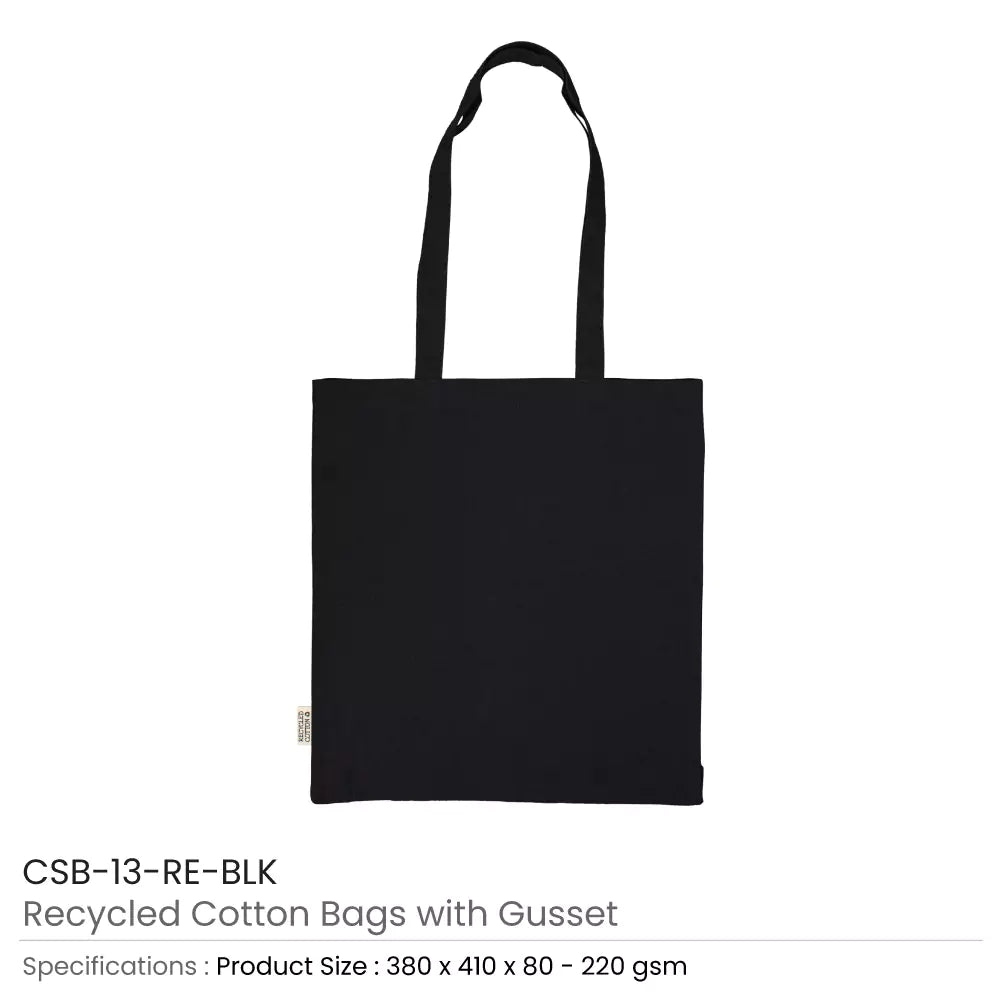 Recycled Cotton Tote Bags with Gusset 8 Oz