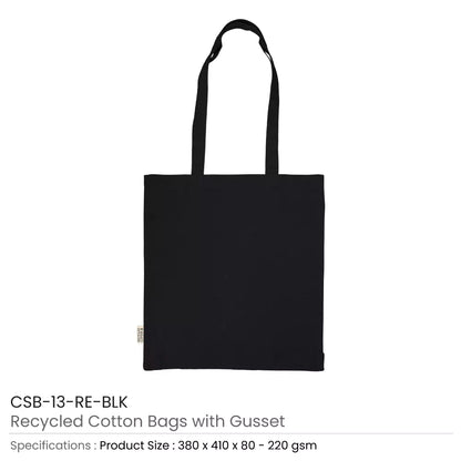 Recycled Cotton Tote Bags with Gusset 8 Oz