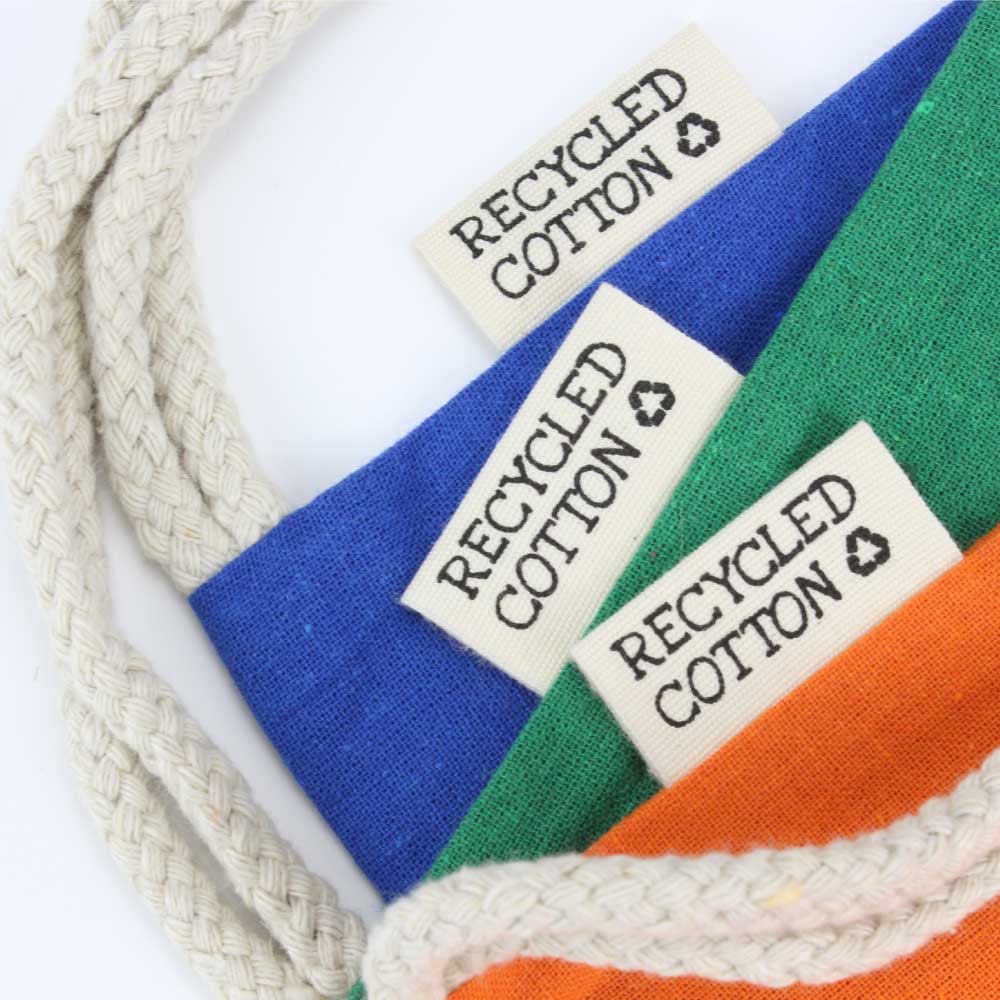 Recycled Cotton Drawstring Bags, 145gsm