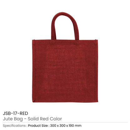 Reusable Square Jute Bags with Cotton Handles