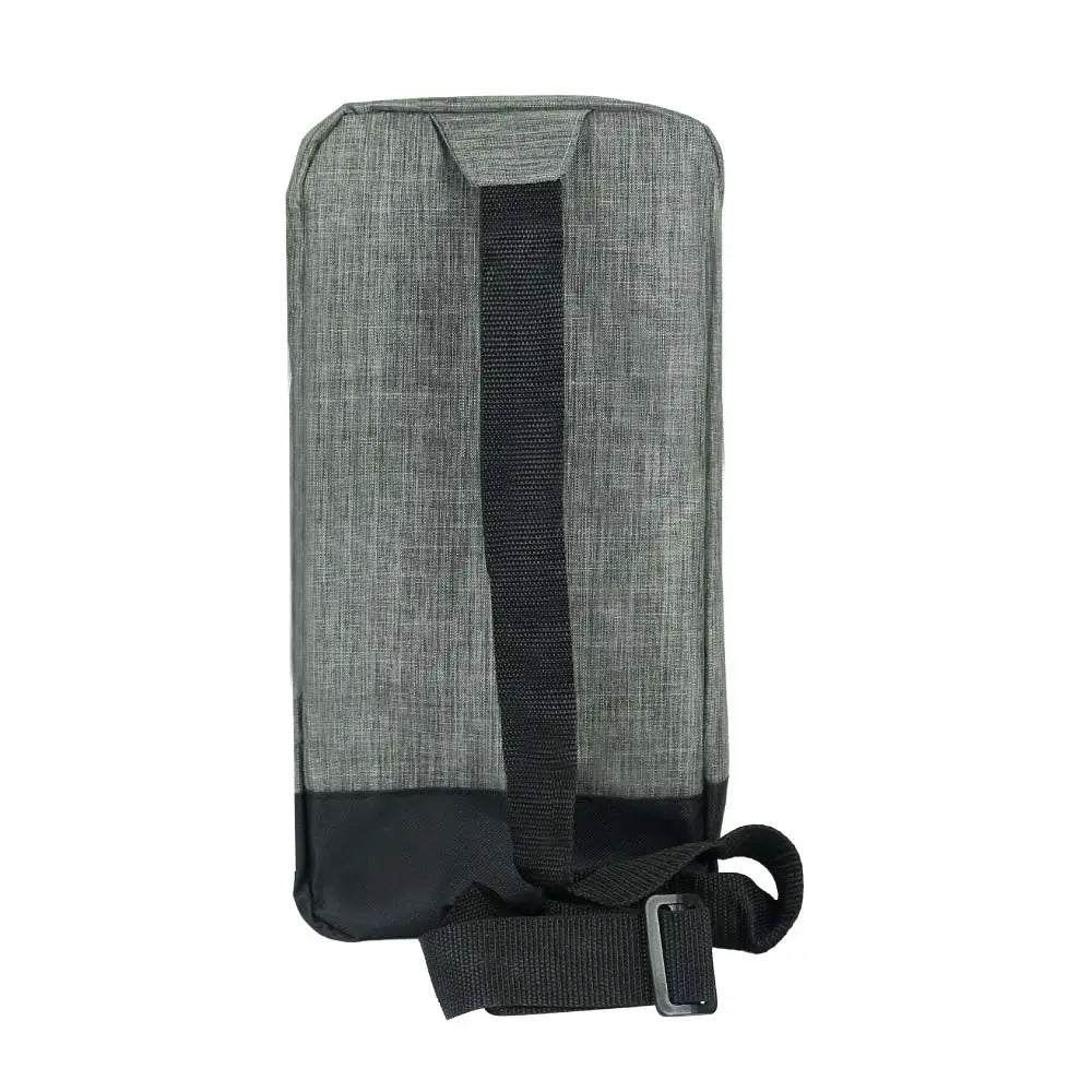 Sling Crossbody Bags in Grey and Black Polyester Material