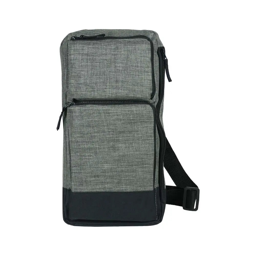 Sling Crossbody Bags in Grey and Black Polyester Material