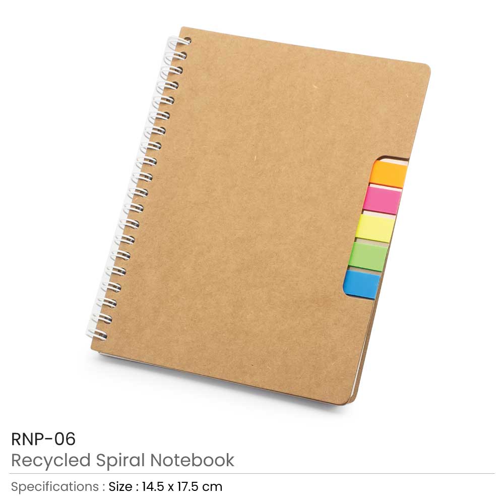 Spiral Notebook with Sticky Note and Pen