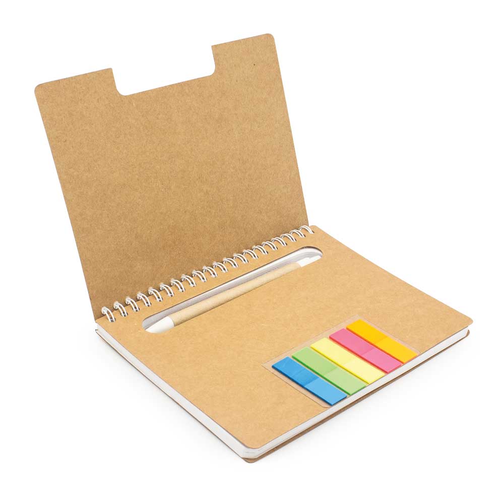 Spiral Notebook with Sticky Note and Pen