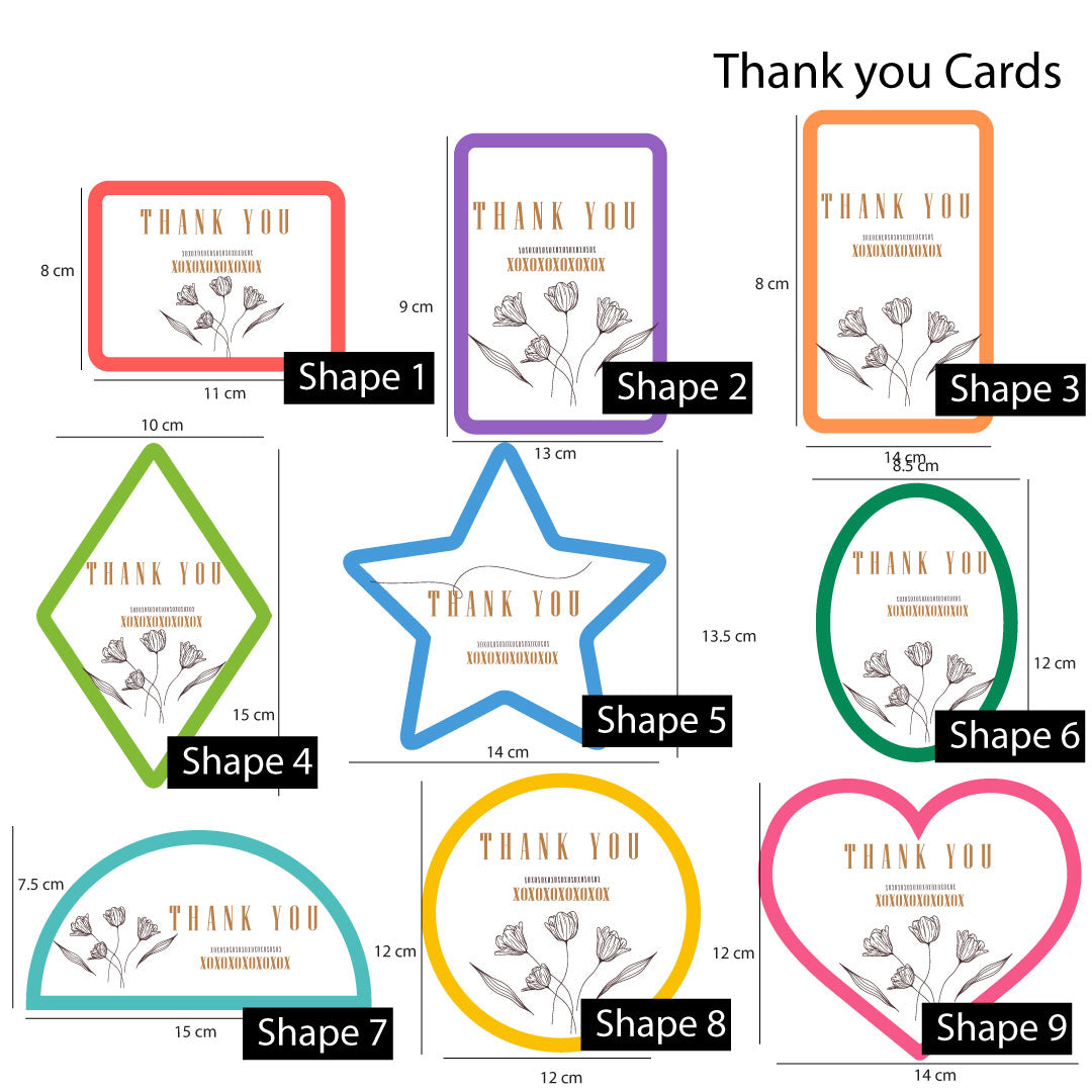 بطاقات شكر للمشاريع المنزلية (الكميات) Thank you Cards (Wholesale)