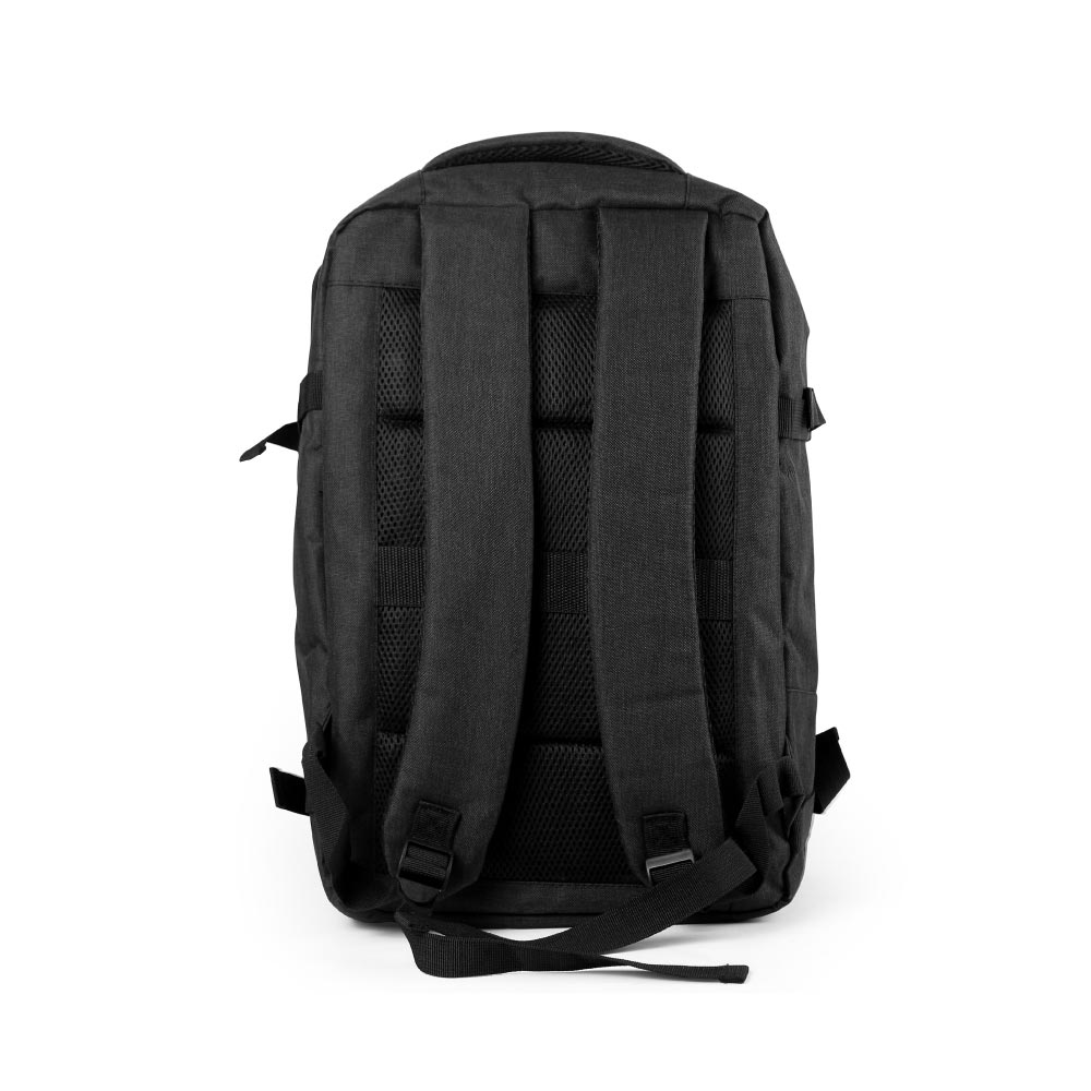 Travel Backpacks in Black Polyester Material