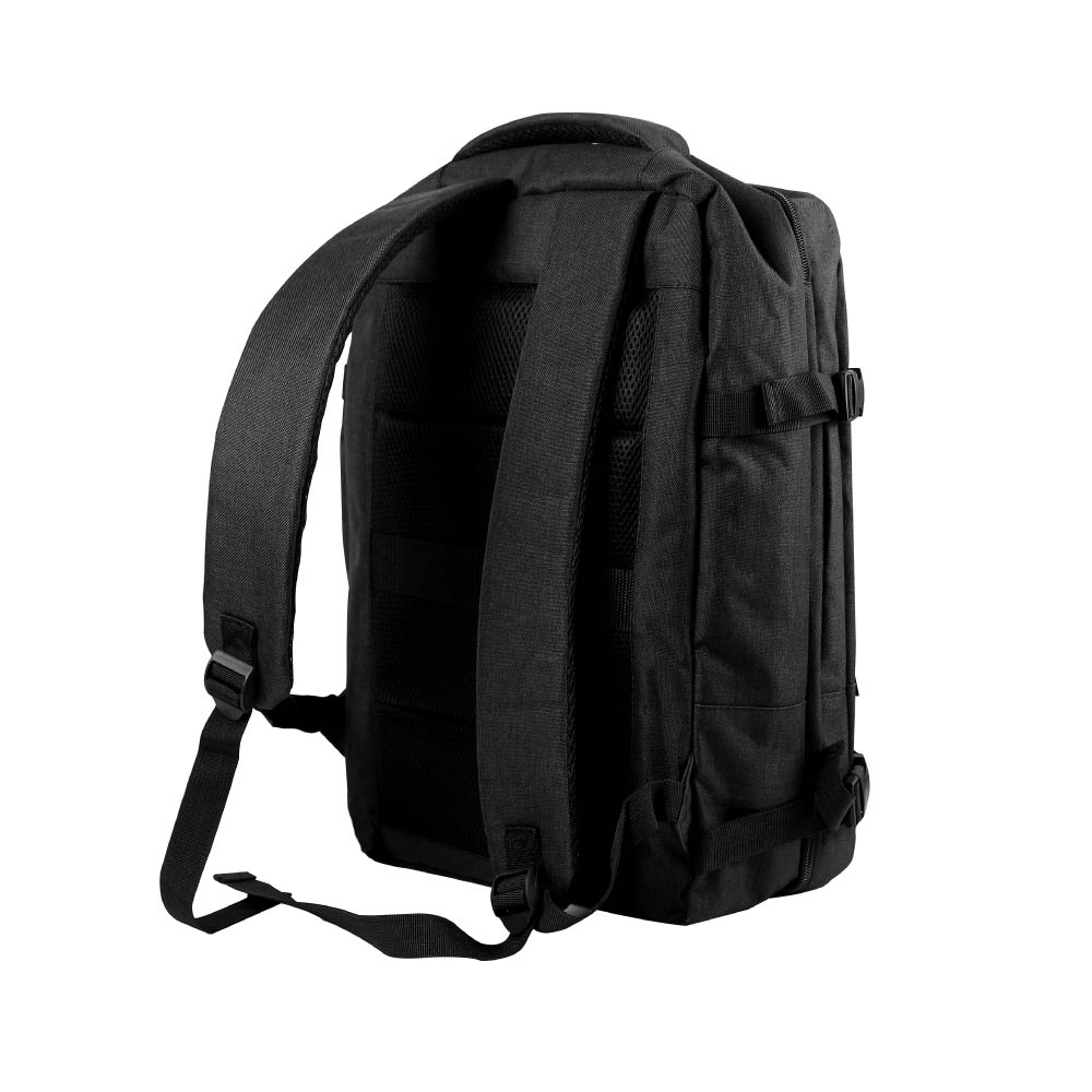 Travel Backpacks in Black Polyester Material