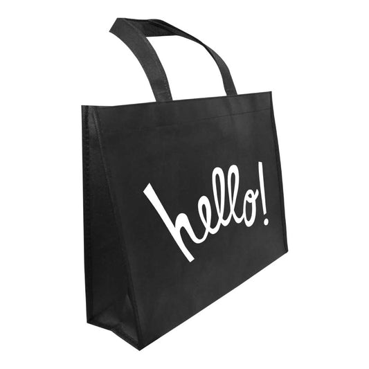 A4 Horizontal Black Non Woven Shopping Bags